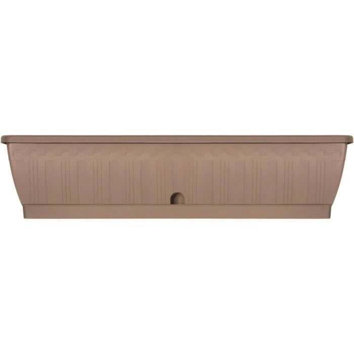 Jardiniere - GARDEN ID Terraflor - Tortora 80 cm - Durabilità - Riserva d'acqua - Riciclato e riciclabile al 100% - Volume per le piante.