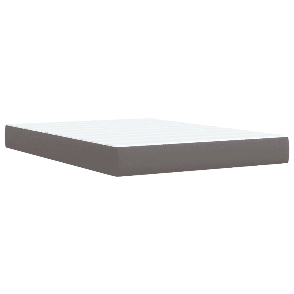 Giroletto a Molle con Materasso Grigio 140x200 cm in Similpelle