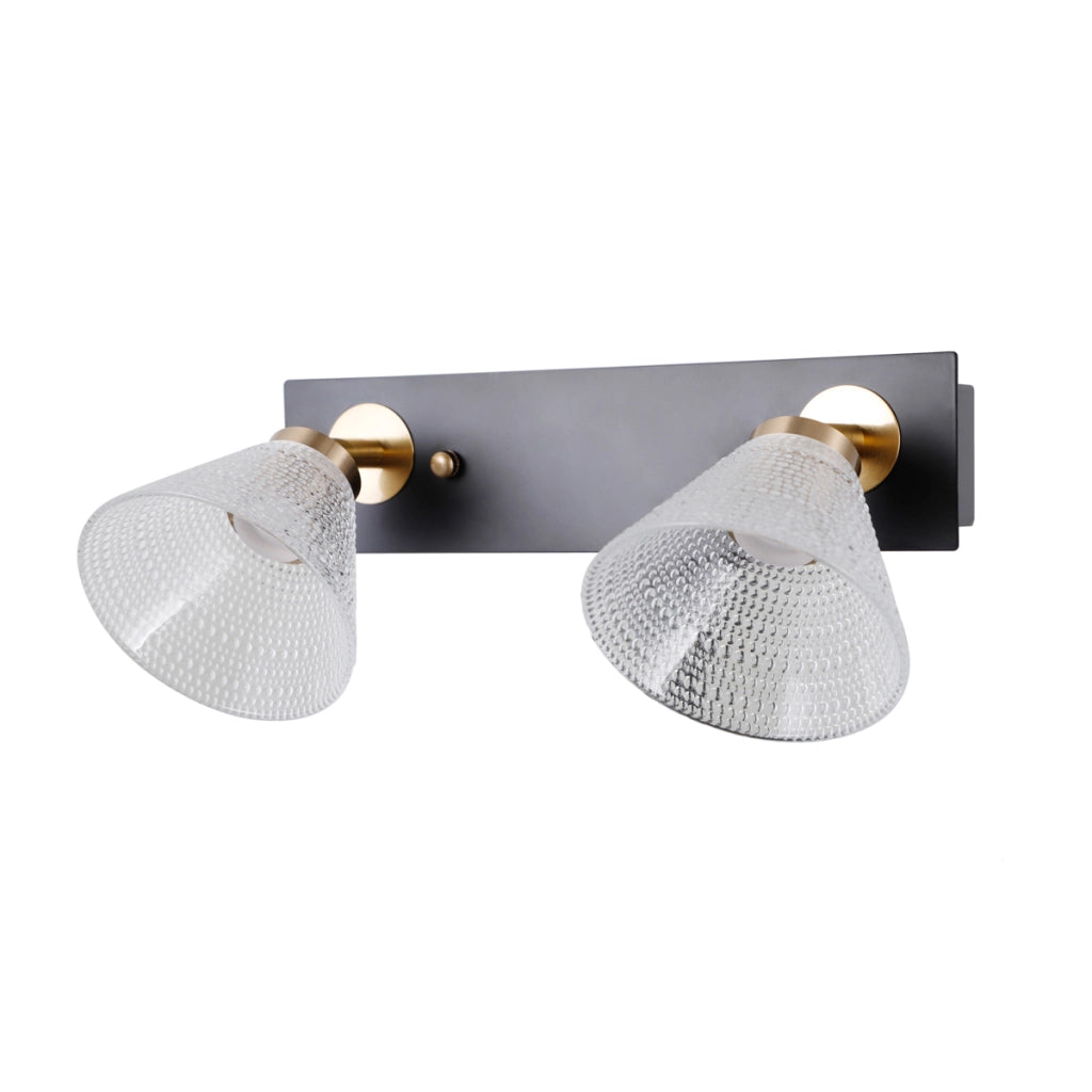 Applique moderna nero-oro 2 spot orientabili LED 8W Italux