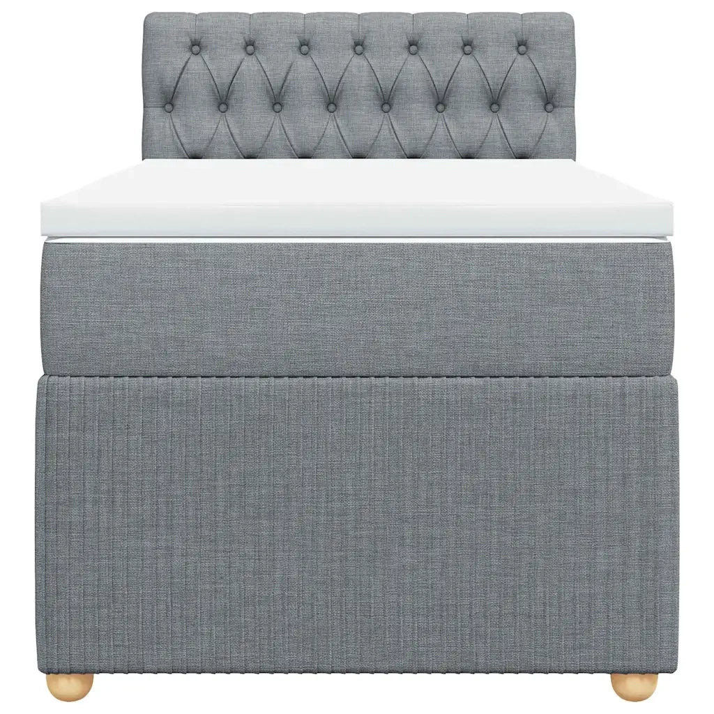 Giroletto a Molle con Materasso Grigio Chiaro 90x200 cm Tessuto 3287346