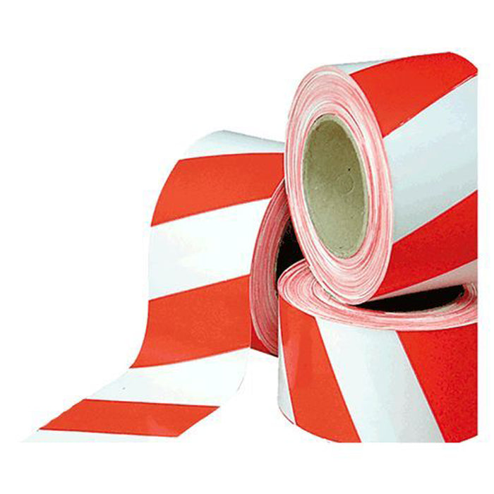 NASTRO SEGNALETICO ANTISTRAPPO STRISCIA DI SICUREZZA CANTIERI 7cmX200mt BICOLORE 106432