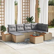 Set Divano da Giardino 7 pcs Beige e Grigio Chiaro Polyrattan 3356795