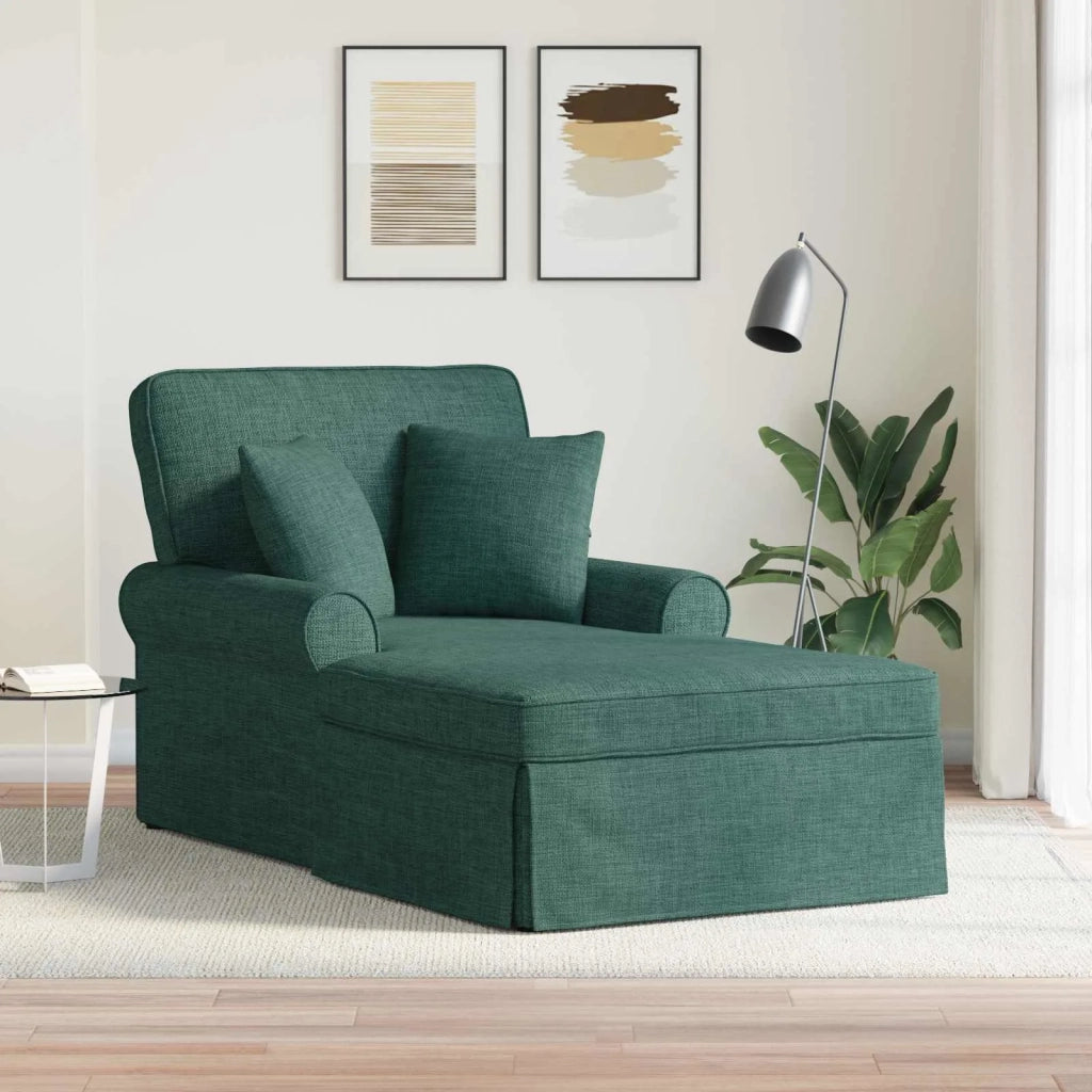 Chaise Longe con Gonna con cuscino 3 pz Verde Scuro Tessuto CFW5572784