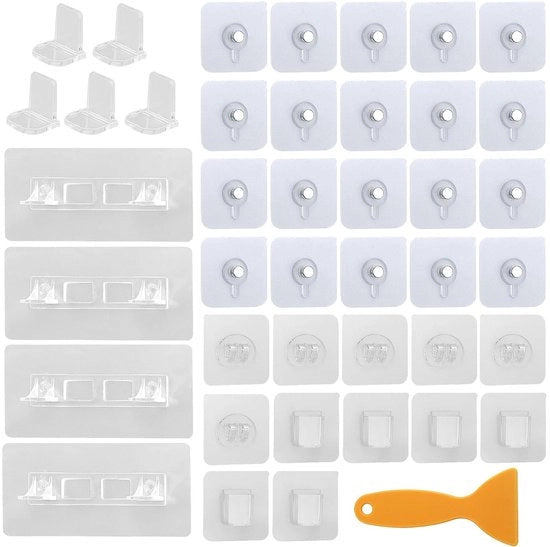 Haken per Fotolijst - 35 Stuks - Haken per Wand - Kleefhaken senza Borer - Decorativi Haken - Peso di Carico fino a 10 kg