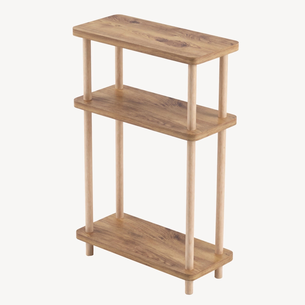 Scaffale da Terra Multiuso Nampernu a 3 Piani 62 x 40 x 18 cm - Effetto Legno [en.casa]