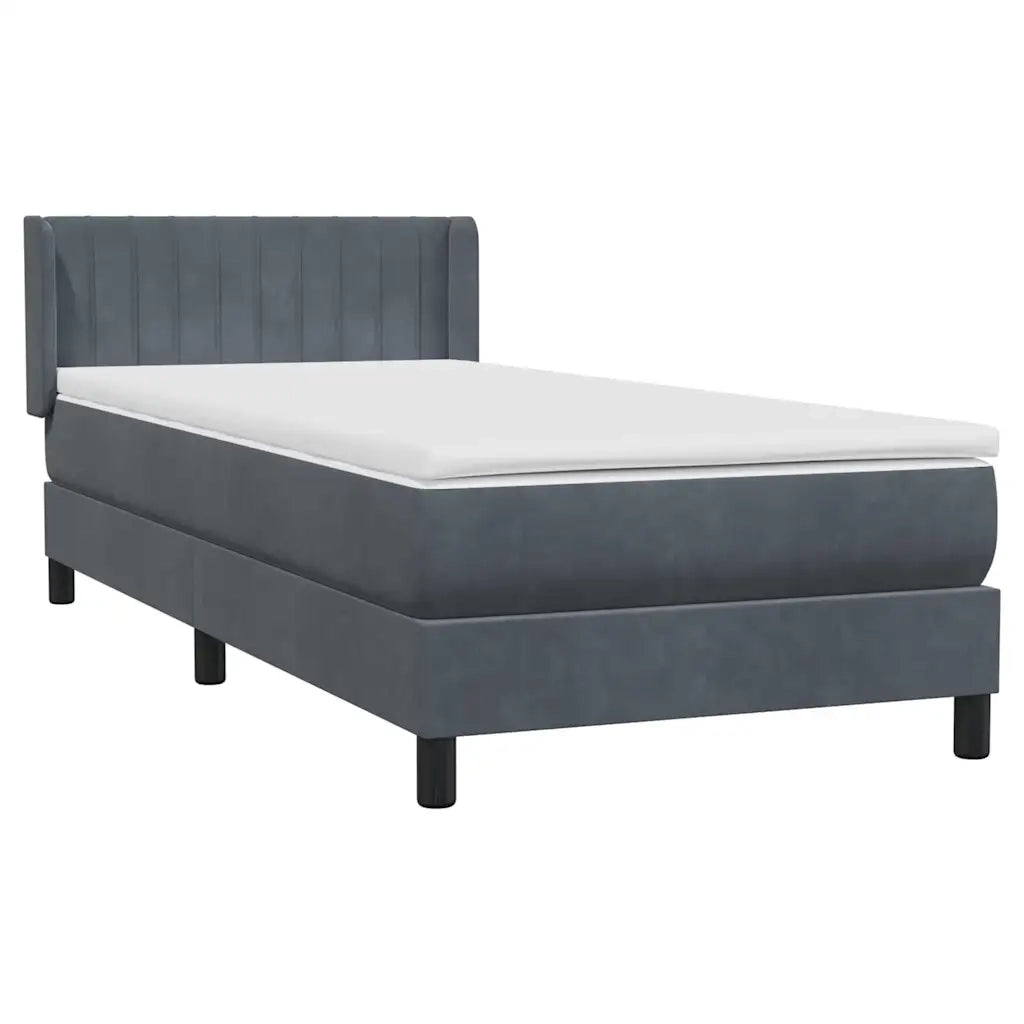 Giroletto a Molle con Materasso Grigio Scuro 80x210 cm Velluto 3318262
