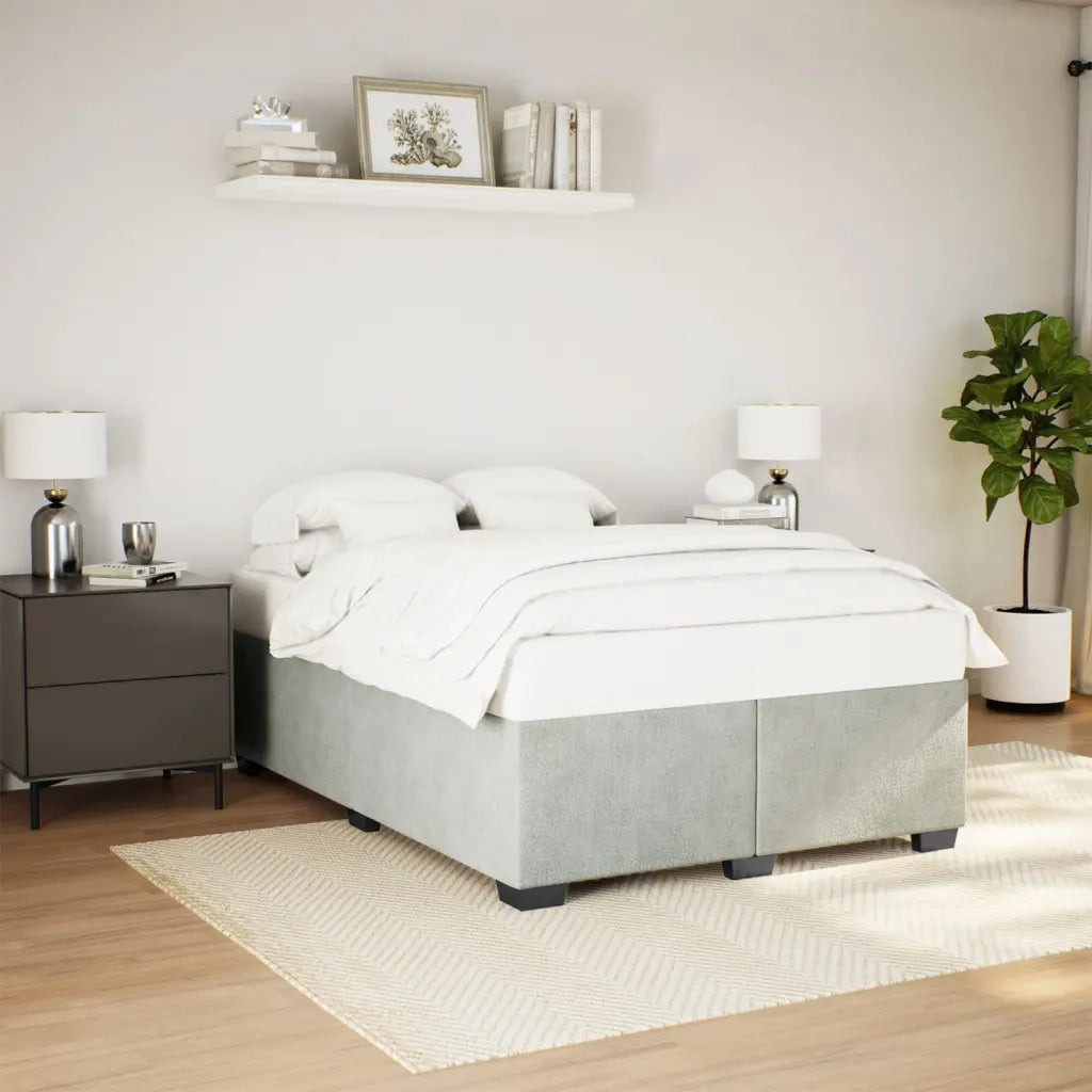Giroletto senza Materasso Grigio Chiaro 140x190 cm Velluto