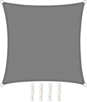 Vela ombreggiante 5x5m in HDPE 180 g/m² Traspirante Tenda a Vela Parasole Quadrato Protezione Solare Respirante Anti UV Giardino Esterni Grigio