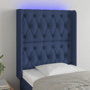 Testiera a LED Blu 83x16x118/128 cm in Tessuto