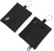 Due tascabili per chiave tattica – Miniatura militare – Organizzatore di tasca EDC – Come portafoglio, custodia per tessera di identità, custodia per chiave e tasca per orecchini – Nero
