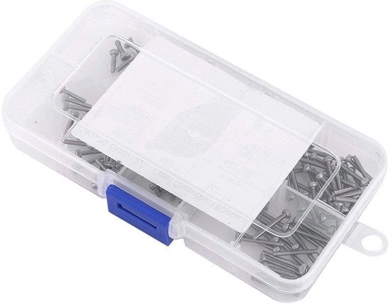 Set di viti 180 pezzi - testa a 6 facce - acciaio inox 304 - M2 x 4/6/8/10/12/16 mm - dimensioni 13,3 x 7 x 2 cm - peso 88 g - viti