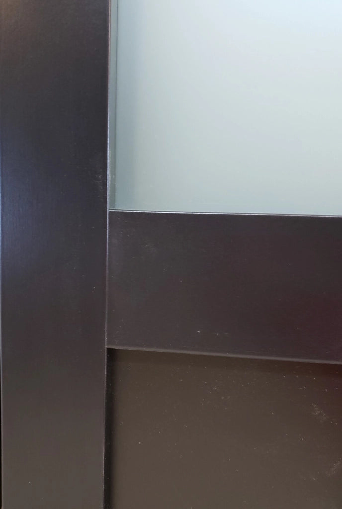 Porta Scorrevole Officina Vetro satinato nero H204 x L83