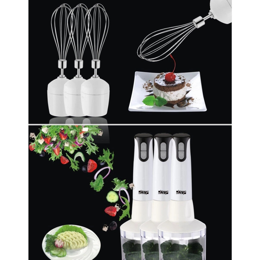 Trade Shop - Mixer A Immersione 2 Velocità Robot Da Cucina Sbattitore Mini Tritatutto 300w -