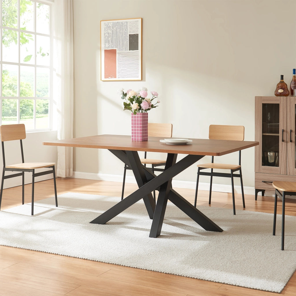 Gamba Centrale Umala in Acciaio per Mobili Fai da Te Design Incrociato 115x65x72 cm Nero [en.casa]