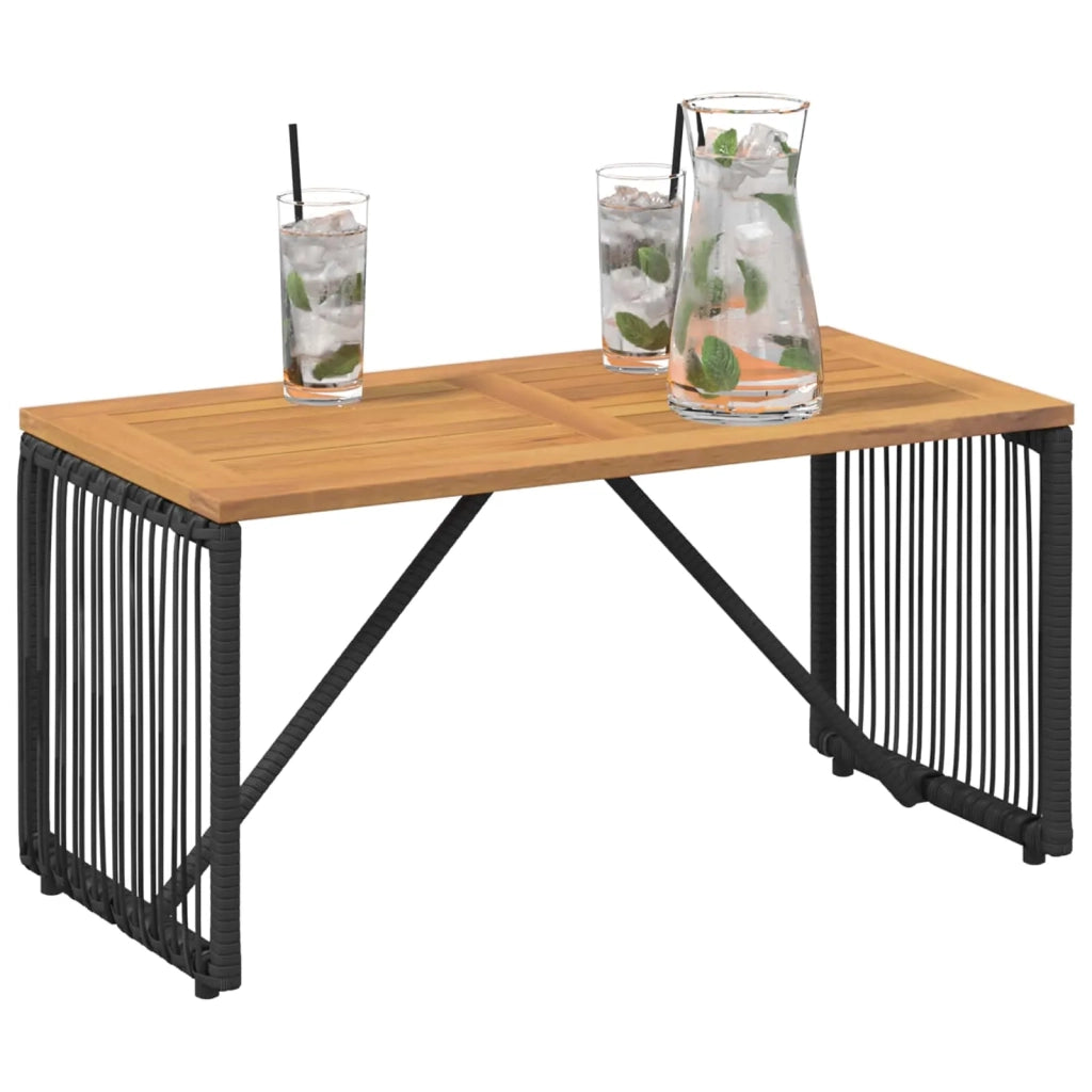 Tavolo da Esterno Nero e Marrone 80 x 40 x 40 cm polyrattan 42025164