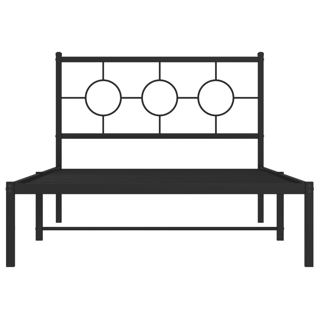 Giroletto con Testiera in Metallo Nero 107x203 cm 376222