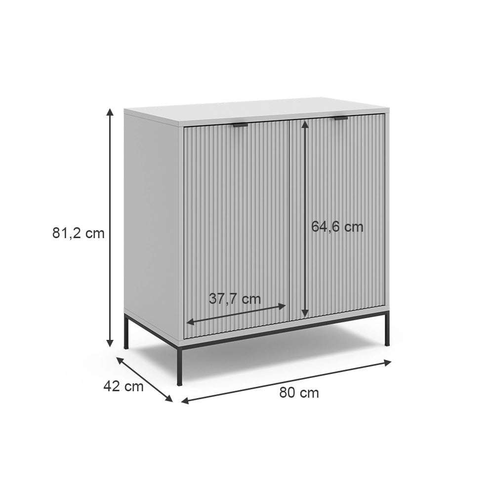 Vicco Cassettiera per camera da letto Grigio 42 x 81.2 cm con 2 porte