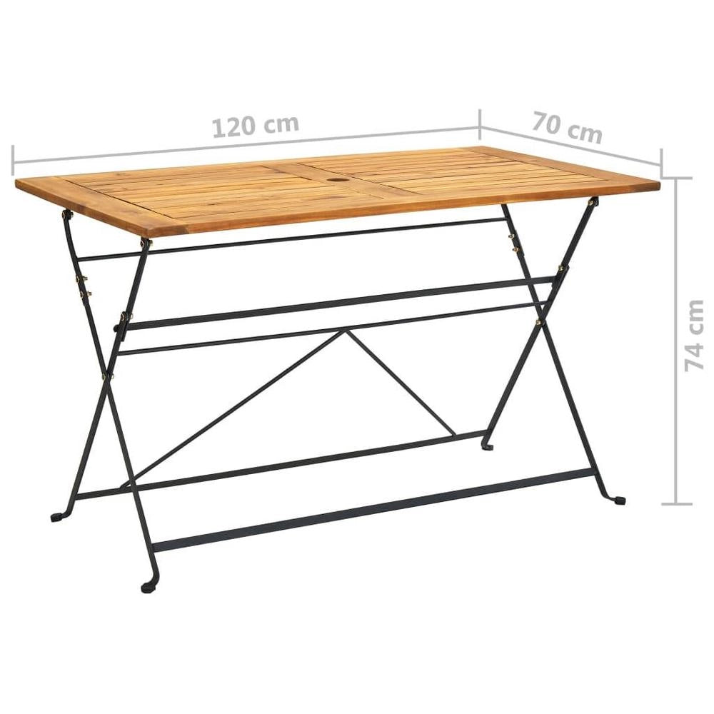 5-piece Folding Garden Dining Set Made Of Solid Acacia Wood