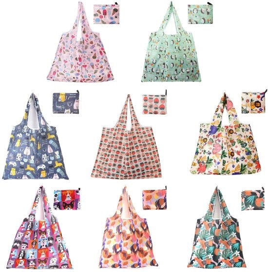 Borsa per spesa 1,5 kg - Tas opvougbare - Nylon duraturo - Borsa con manico - Borsa riutilizzabile - Formato compatto