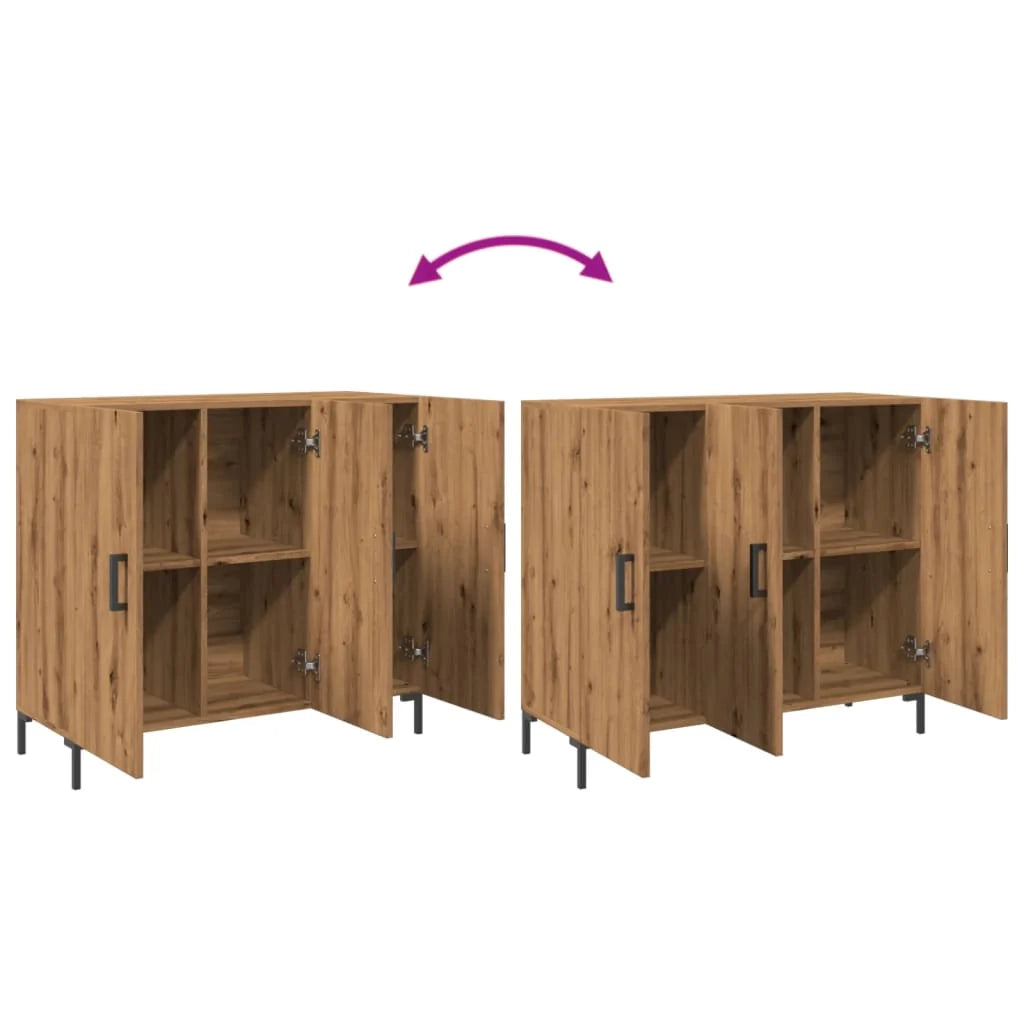 Buffet credenza cassettiera armadio mobile contenitore organizer per cucina soggiorno salotto fatto a mano 90 x 34 x 80 cm legno ingegnerizzato marrone 02_0030823
