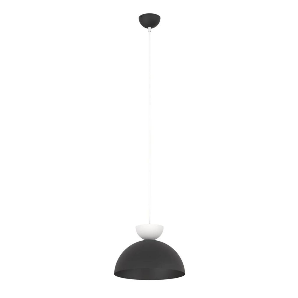 Lampadario Minimal Mulciber Acciaio Nero Bianco 1 Luce Gx53