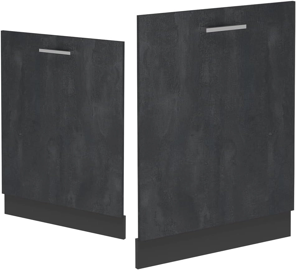 Pannello frontale della lavastoviglie R-Line, Calcestruzzo nero, 60 cm senza piano di lavoro, per la libera combinazione all'interno di sistemi cucina modulari