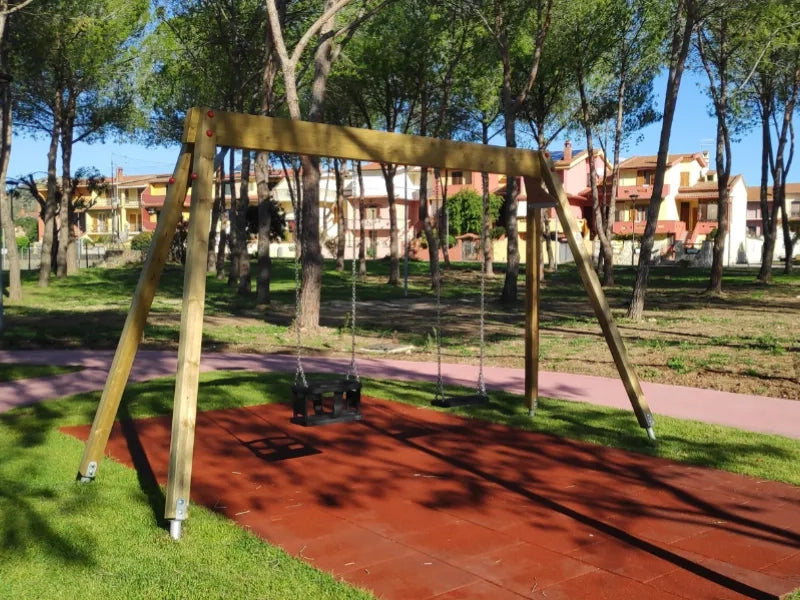 Altalena Giamaica 860 Giochipark 2 posti legno lamellare h 230cm EN 1176 - Orsetto