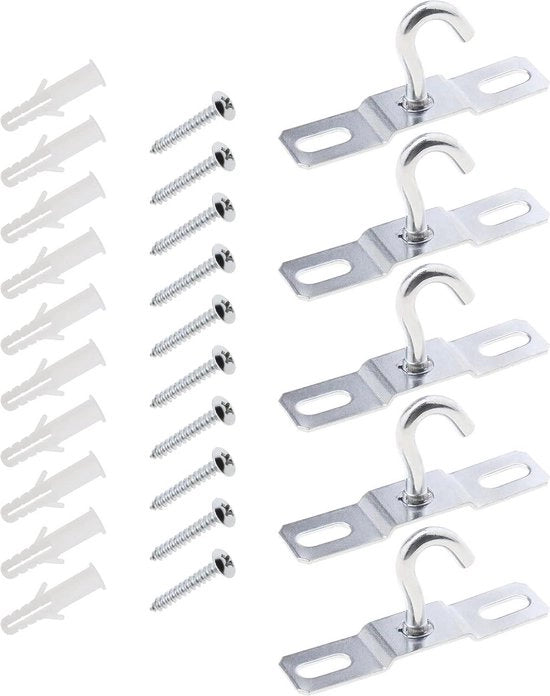 Set di 5 piastre per plafond con luci, fissaggi e stopperi - per illuminazione, lampada da soffitto, piante, lettini, ventilatore del plafondo - 76.8x17.5mm