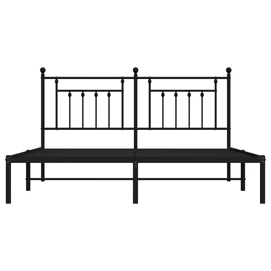 Letto matrimoniale | Letto per adulti | Giroletto con Testiera in Metallo Nero 183x213 cm