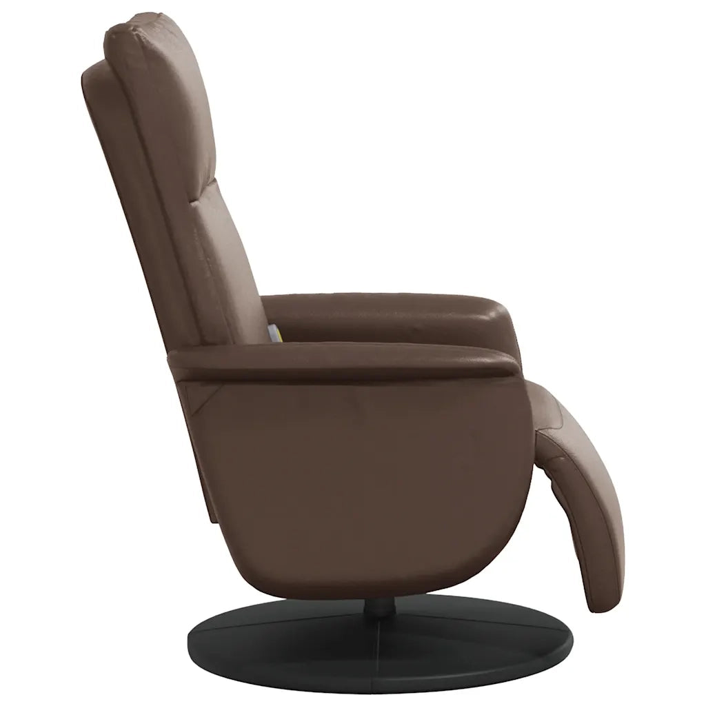 Divano Sedia-Poltrona Reclinabile Massaggio Poggiapiedi Marrone Similpelle 857935