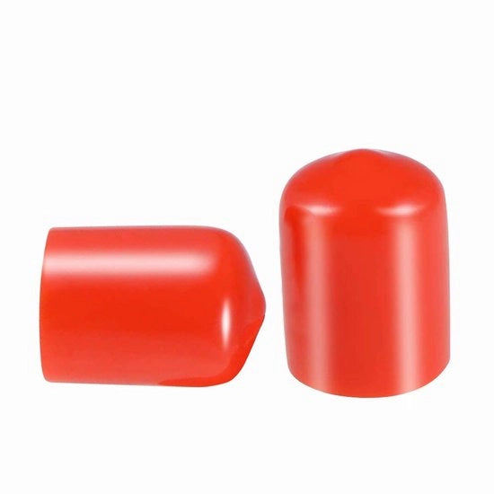 Draadbeschermers flexibili in PVC-rubbero - Rood - Eindkappen per tubi - Ideali per protezione dei fili e dei cavi - Adatti per mobili e accessori per la casa - Realizzati con materiale flessibile.