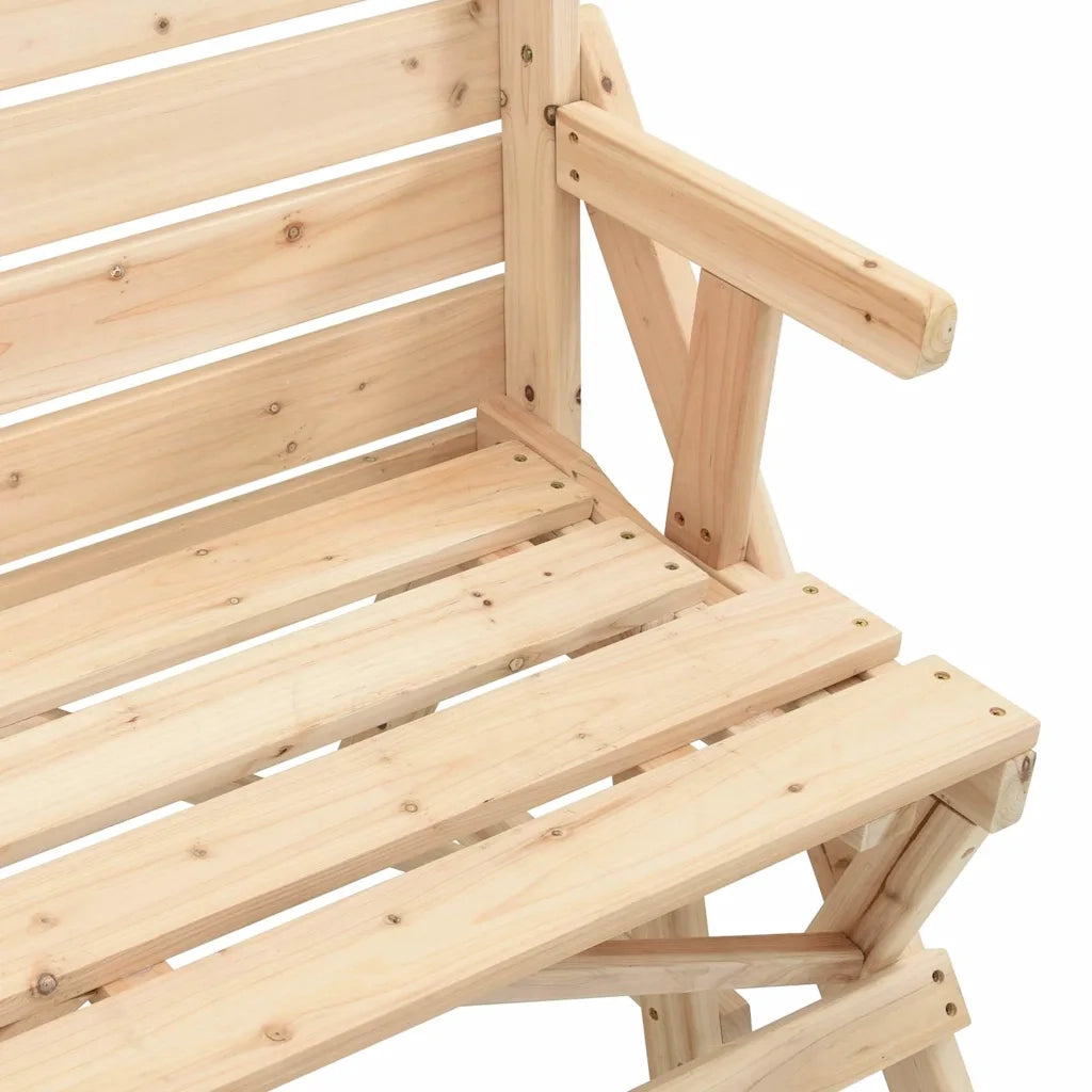 Tavolino da Giardino | Tavolo da Picnic con Panche in Legno Abete 2-in-1 Convertibile