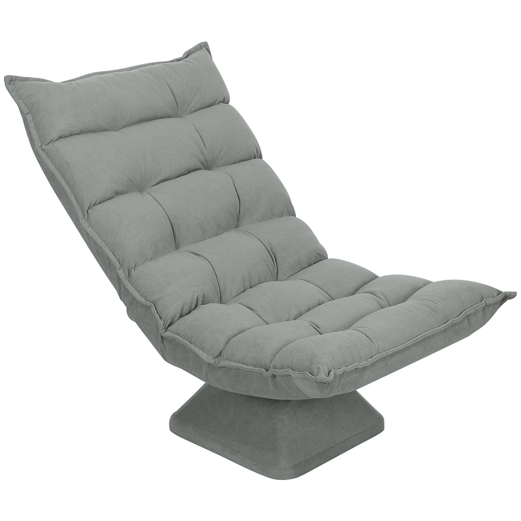 Poltrona Relax Girevole 360¡ã Reclinabile Tessuto Velluto Grigio Chiaro ¨C Xylo ¨C Schienale 5 Posizioni