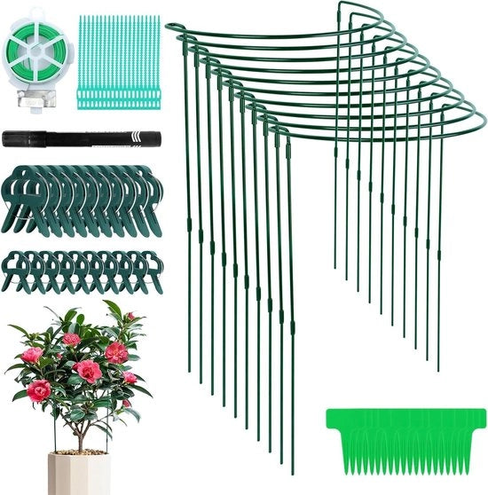 Sostegni flessibili per piante in metallo 25 x 60 cm - 10 pezzi con sostegni fiori
