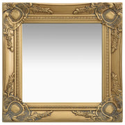 Specchio da Parete Stile Barocco 40x40 cm Oro