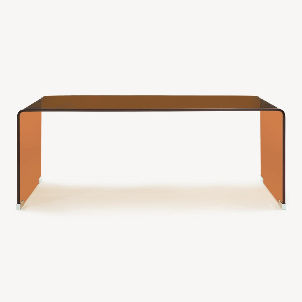 Tavolino da Caffè Väsas in Vetro 90 x 45 x 35 cm - Marrone [en.casa]