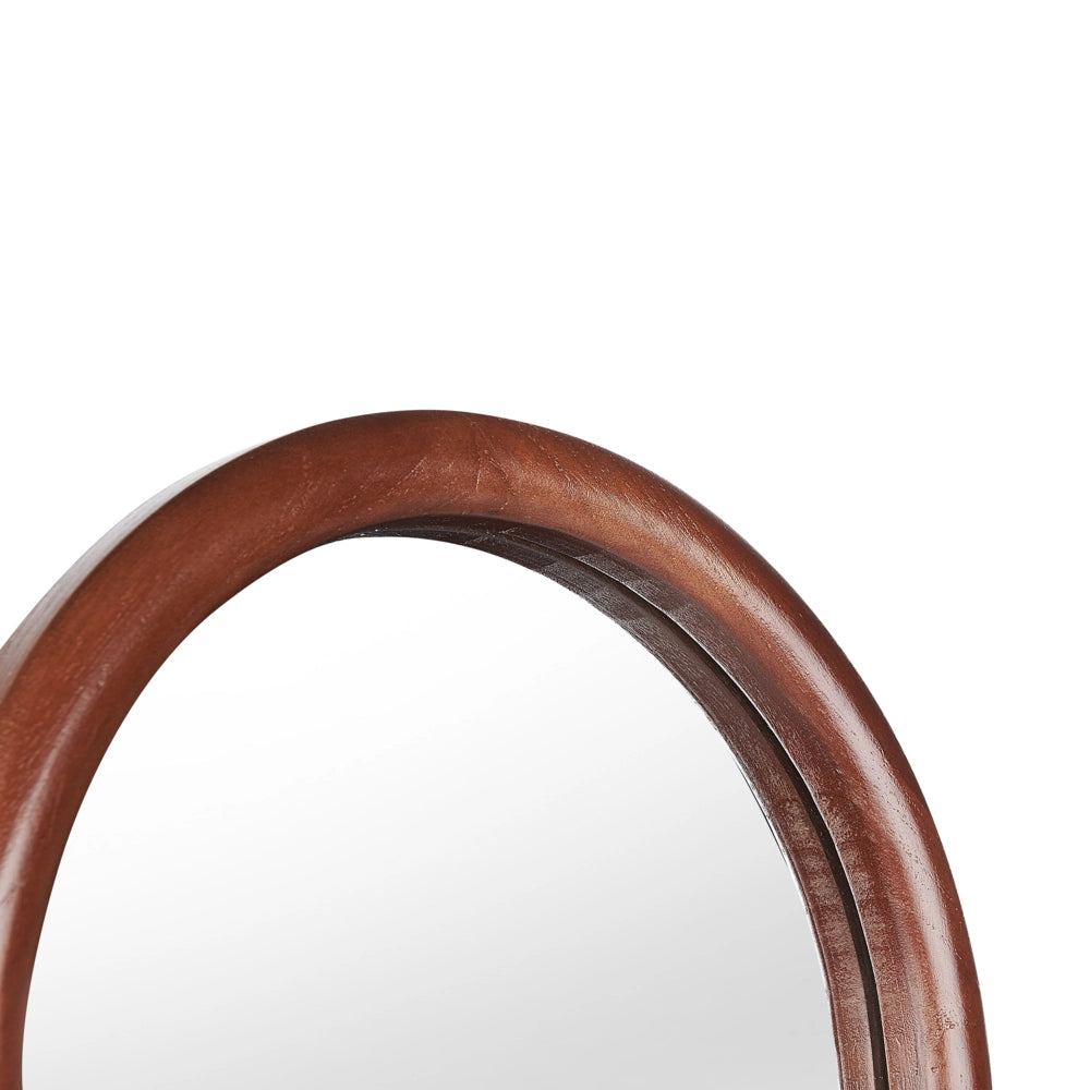 Specchio da terra in vetro e marrone scuro 50 x 150 cm con supporto cornice decorativa design retrò