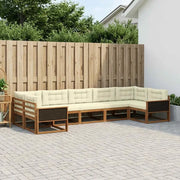 Set di divani da esterno con cuscino 7 pcs Naturale e Crema
