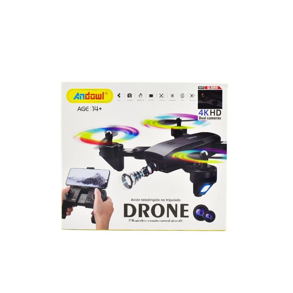 Trade Shop - Drone Quadricottero Rc Q-dr9 Doppia Fotocamera Controllo 4k Hd Fpv Wifi 2.4ghz -