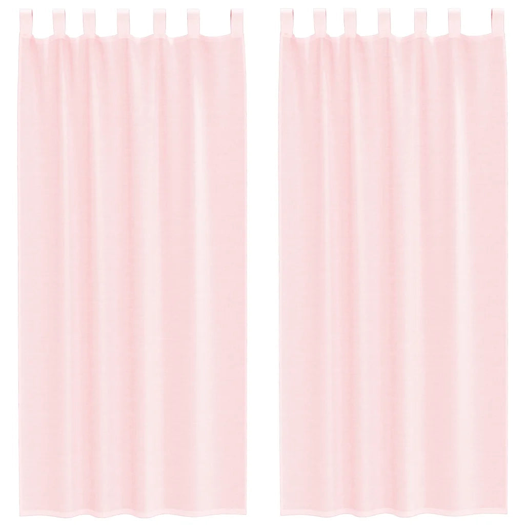 vidaXL Tende in Voile con Passanti 2 pz Rosa Chiaro 140x245 cm