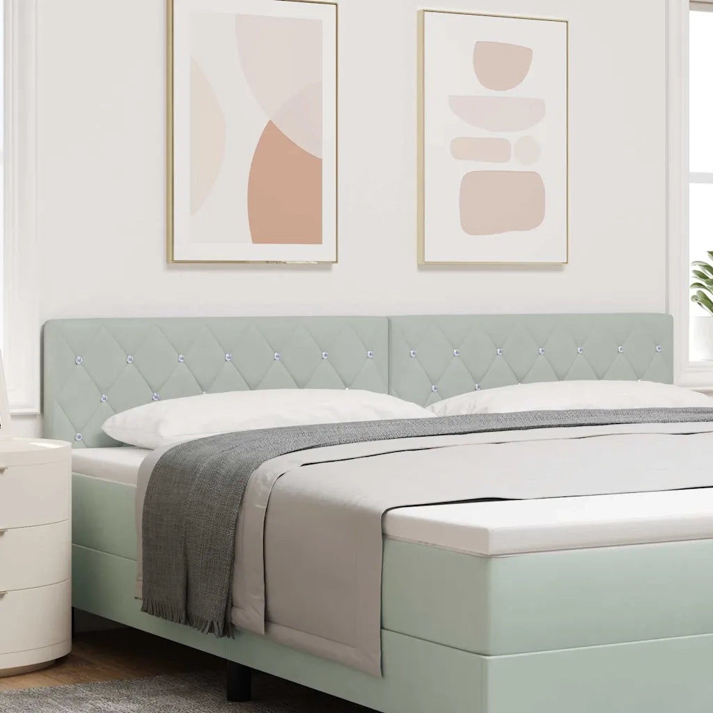 Testiera-Testata-Testiera Decorativa Grigio chiaro 200 cm Pelle Sintetica 226272