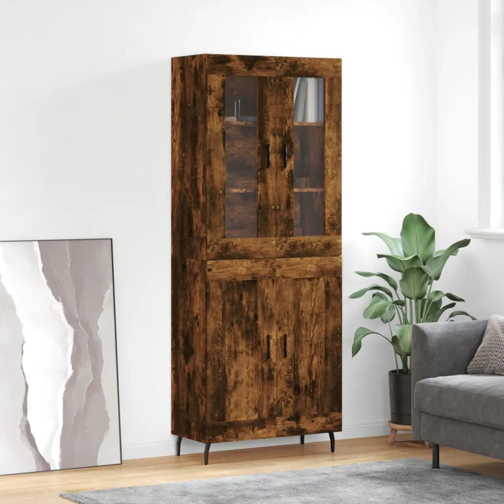 Credenza Rovere Fumo  69,5x34x180 cm in Legno Multistrato 3198358