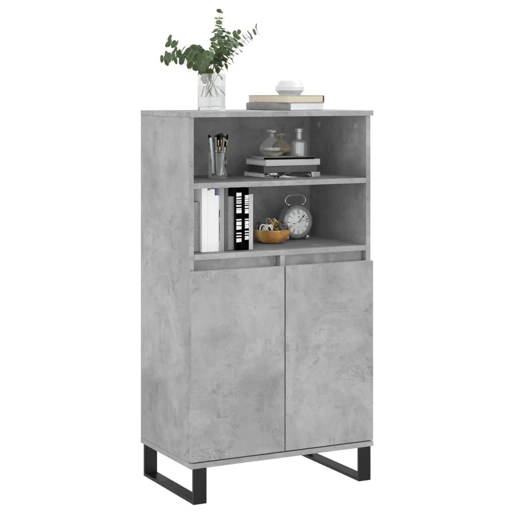 Credenza | Madia | Buffet da pranzo | Armadio da pranzo Grigio Cemento 60x36x110 cm in Legno Multistrato