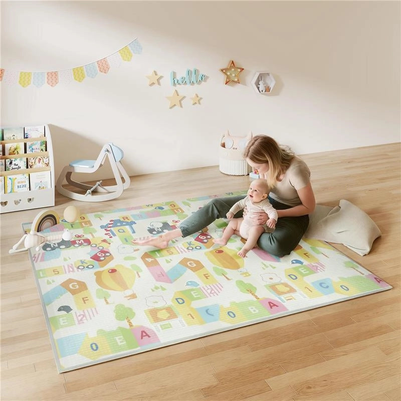TAPPETO PER BAMBINI CON LETTERE DELL'ALFABETO E SUPERFICIE IMPERMEABILE IN XPE MULTICOLORE, 194X176.5X1.5 CM
