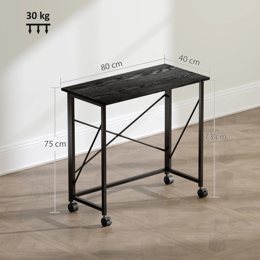 Scrivania pieghevole con ruote ¨C zephmum ¨C 80x40x75 cm nero