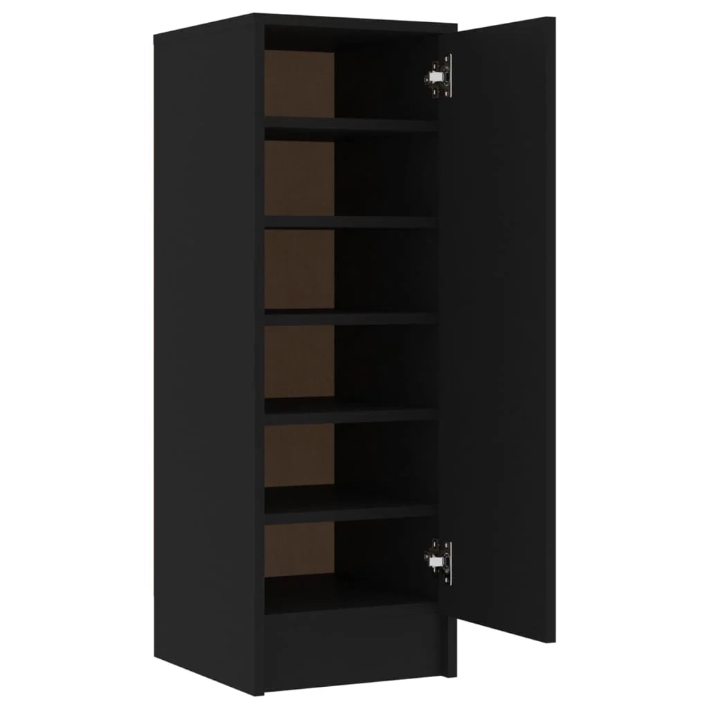 Scarpiera mobiletto portascarpe mobile per ingresso/corridoio/soggiorno 32 x 35 x 92 cm legno ingegnerizzato nero 02_0021967