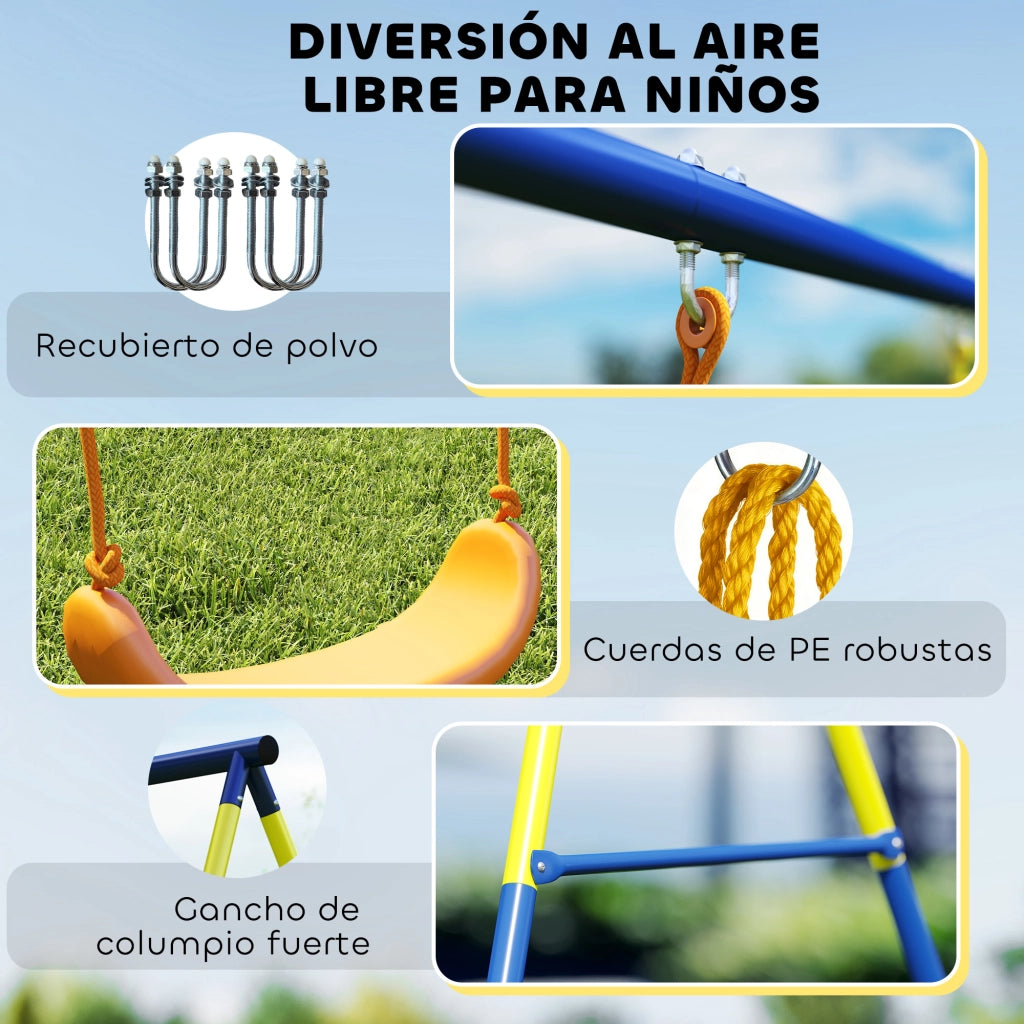 Altalena 3 in 1 per Bambini con Anelli Ginnastica ¨C Xylo ¨C Multicolore Portata 150 kg 3-8 Anni
