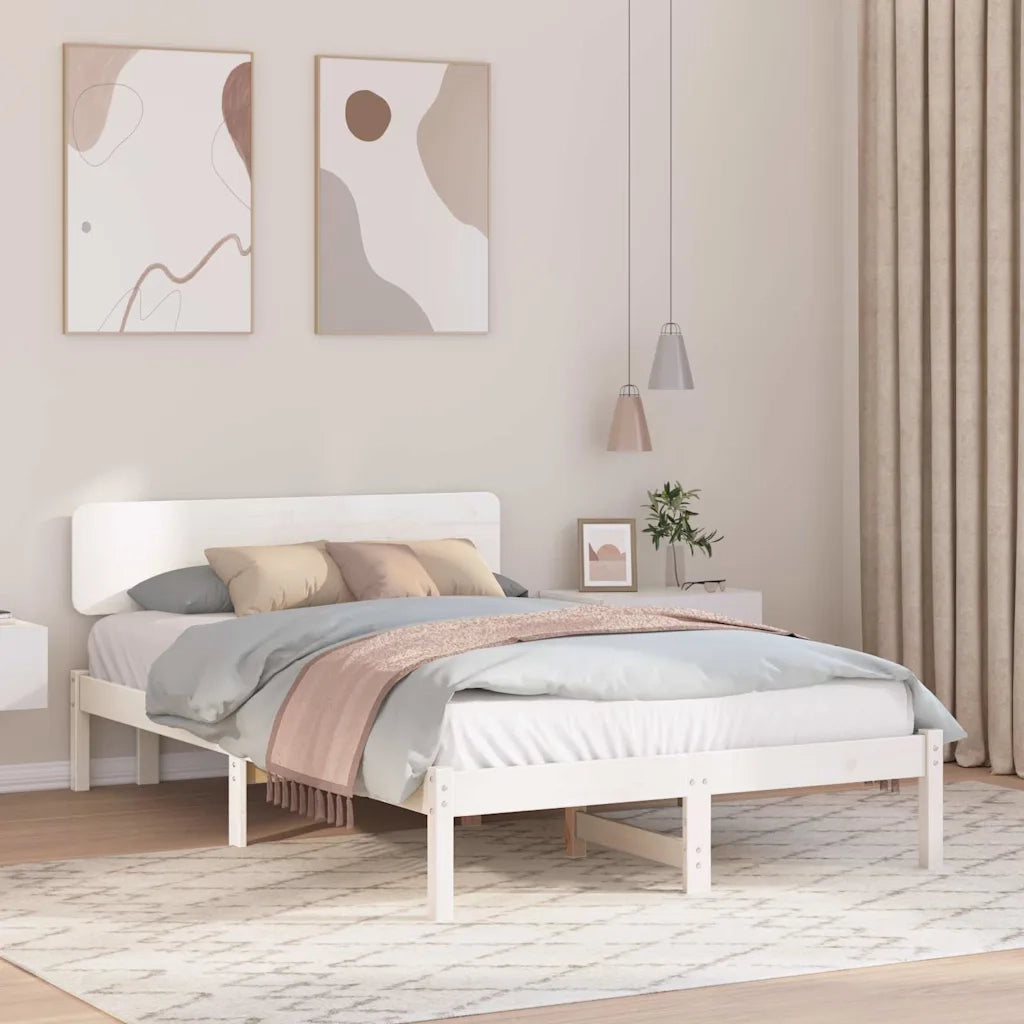 Struttura del letto Bianco 120 x 190 cm Pino massello