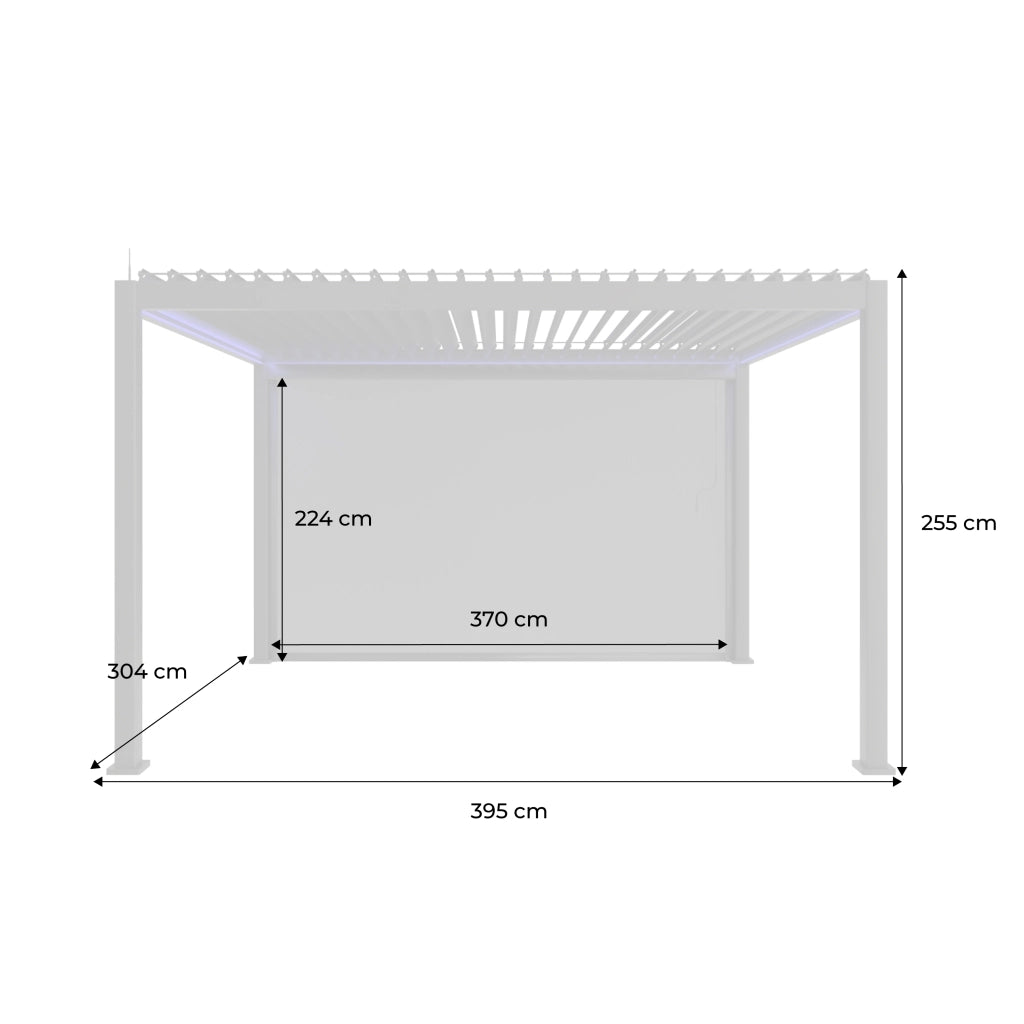Pergola 3x4m elettrica in alluminio led + tenda 4m, antracite