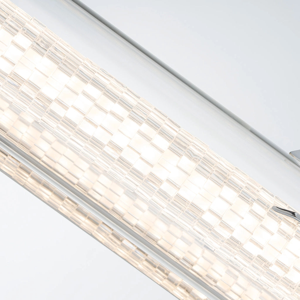 Applique bagno retro cromata tubo vetro 70cm LED 23W